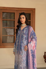 3-PC Unstitched Embroidered Lawn Ghazal By Ramsha | G-707