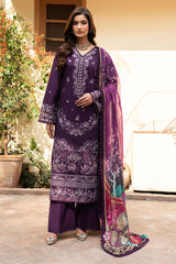 3-PC Unstitched Embroidered Lawn Ghazal By Ramsha | G-708