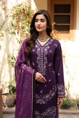 3-PC Unstitched Embroidered Lawn Ghazal By Ramsha | G-708