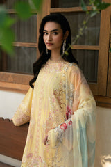 3-PC Unstitched Embroidered Lawn Ghazal By Ramsha | G-703