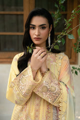 3-PC Unstitched Embroidered Lawn Ghazal By Ramsha | G-703