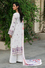 3-PC Unstitched Embroidered Lawn Ghazal By Ramsha | G-710