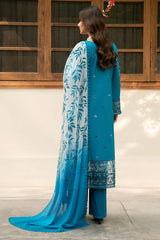 3-PC Unstitched Embroidered Lawn Ghazal By Ramsha | G-702