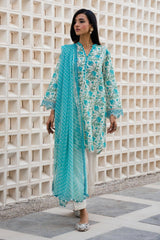 H241-02A - 3Pc - Unstitched Fabric Mahay Lawn By Sana Safinaz