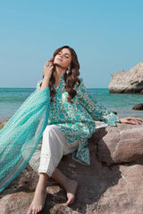 H241-02A - 3Pc - Unstitched Fabric Mahay Lawn By Sana Safinaz