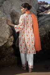 H241-02B - 3Pc - Unstitched Fabric Mahay Lawn By Sana Safinaz