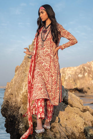 H241-08B - 3Pc - Unstitched Fabric Mahay Lawn By Sana Safinaz