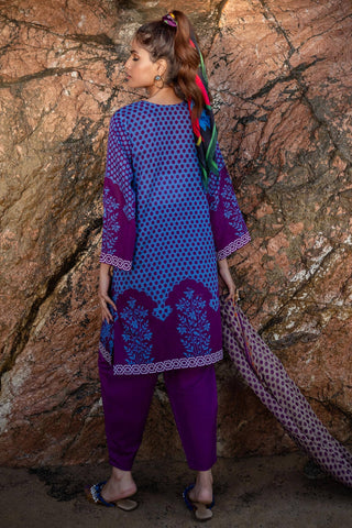 H241-10B - 3Pc - Unstitched Fabric Mahay Lawn By Sana Safinaz
