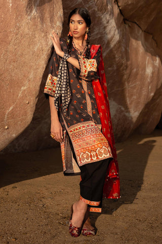 H241-17A- 3Pc - Unstitched Fabric Mahay Lawn By Sana Safinaz