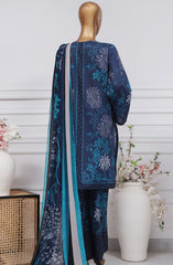 3-PC Stitched Printed Lawn By HZTextile | PWW-106