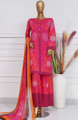 3-PC Stitched Printed Lawn By HZTextile | PWW-105