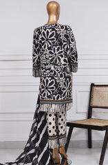 3-PC Stitched Printed Lawn By HZTextile | PWW-101