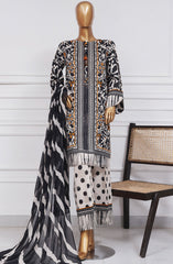 3-PC Stitched Printed Lawn By HZTextile | PWW-101