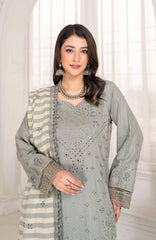 D-07 | 3Pc Unstitched Suit Dhanak Embroidered Premium Winter Collection Shariq By Riaz Arts