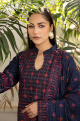 Unstitched 3-PC Embroidered Lawn By Johra | JH-225