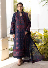 Unstitched 3-PC Embroidered Lawn By Johra | JH-225