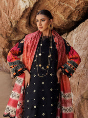 SH5-02 | 3Pc Unstitched Suit Embroidered Printed Chunri Edition Sheen By Charizma