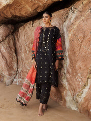 SH5-02 | 3Pc Unstitched Suit Embroidered Printed Chunri Edition Sheen By Charizma