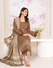 D-03 | 3Pc Unstitched Suit Dhanak Embroidered Premium Winter Collection Shariq By Riaz Arts