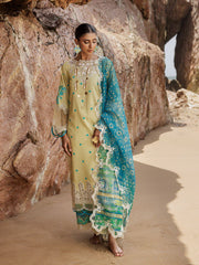 SH5-03 | 3Pc Unstitched Suit Embroidered Printed Chunri Edition Sheen By Charizma