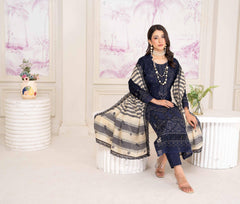 D-06 | 3Pc Unstitched Suit Dhanak Embroidered Premium Winter Collection Shariq By Riaz Arts