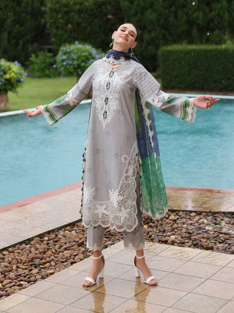 SH5-04 | 3Pc Unstitched Suit Embroidered Printed Chunri Edition Sheen By Charizma