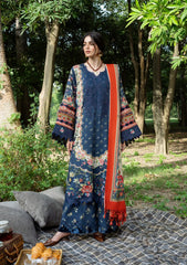 3Pc DIGITAL PRINTED SLUB KHADDAR Unstitched Suit ASTRA By Elaf Premium