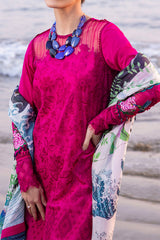 DAMASK - SRLL24-08 | 3PC Unstitched Luxury Lawn By Saira Rizwan