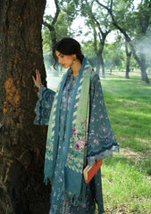 3Pc DIGITAL PRINTED SLUB KHADDAR Unstitched Suit CINERARIA By Elaf Premium