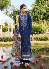 Cyan | 3PC Unstitched Suit SS Lawn By Hussain Rehar