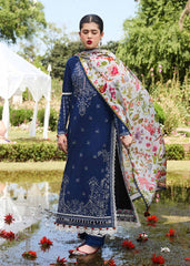 Cyan | 3PC Unstitched Suit SS Lawn By Hussain Rehar