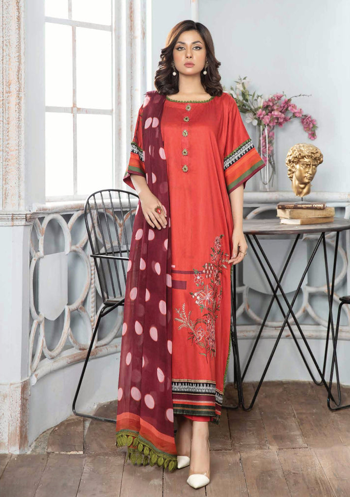 WP 269 Unstitched Viscose Slub Embroidered - 3PC - Muskari By Wania