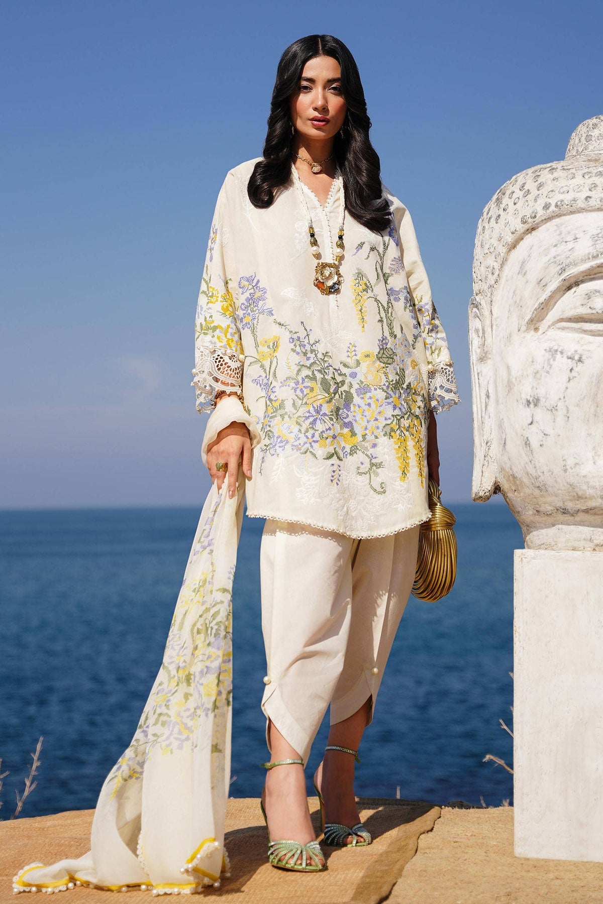 M241-06A - 3Pc - Unstitched Fabric Muzlin Lawn By Sana Safinaz