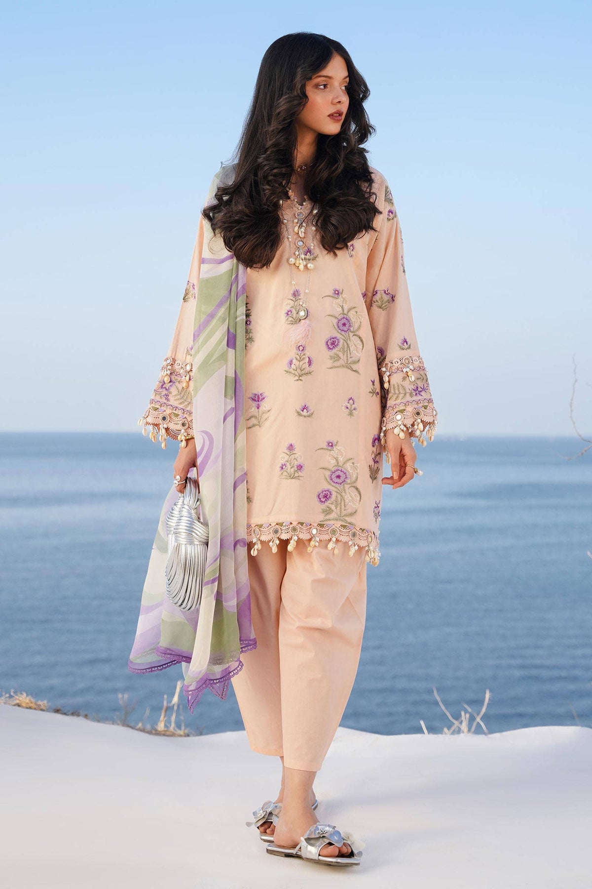 M241-10B- 3Pc - Unstitched Fabric Muzlin Lawn By Sana Safinaz