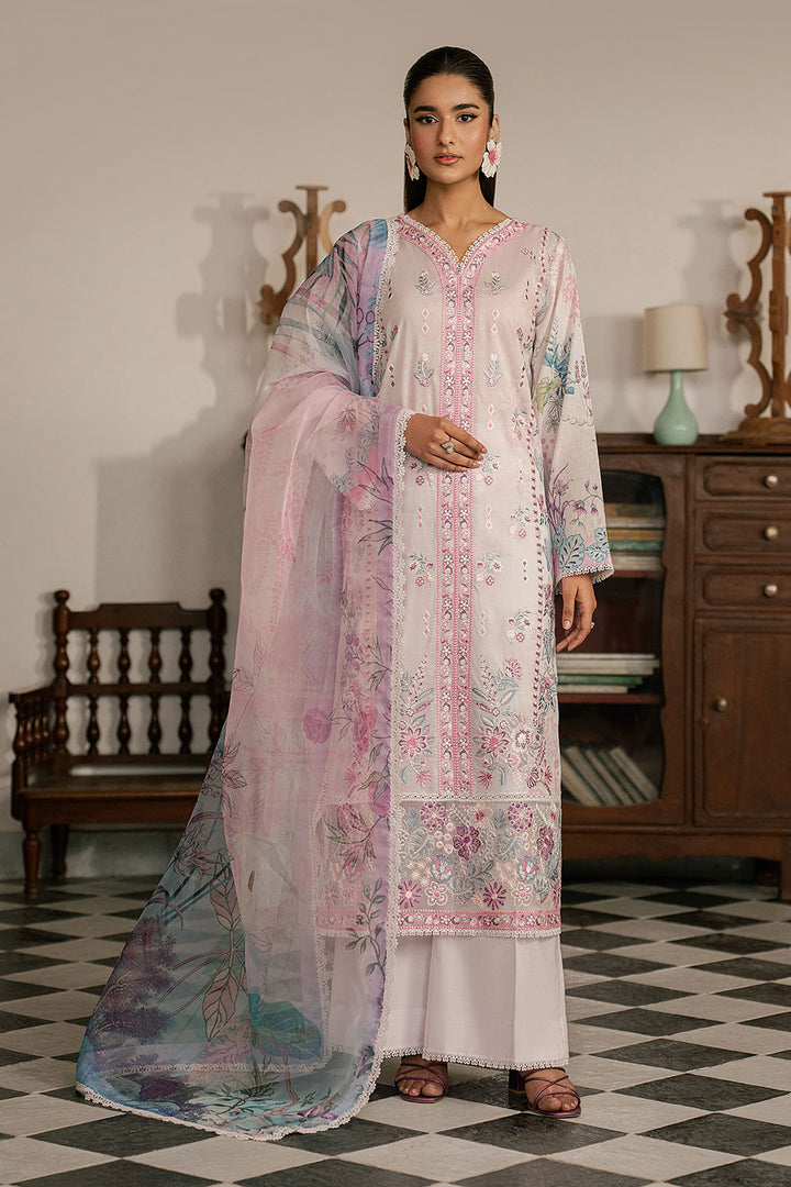 3-PC Unstitched Embroidered Lawn Mashaal By Ramsha | L-1610