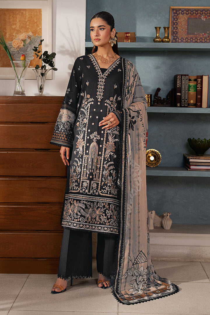 3-PC Unstitched Embroidered Lawn Mashaal By Ramsha | L-1608