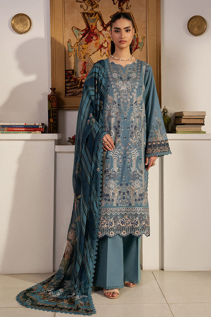 3-PC Unstitched Embroidered Lawn Mashaal By Ramsha | L-1601