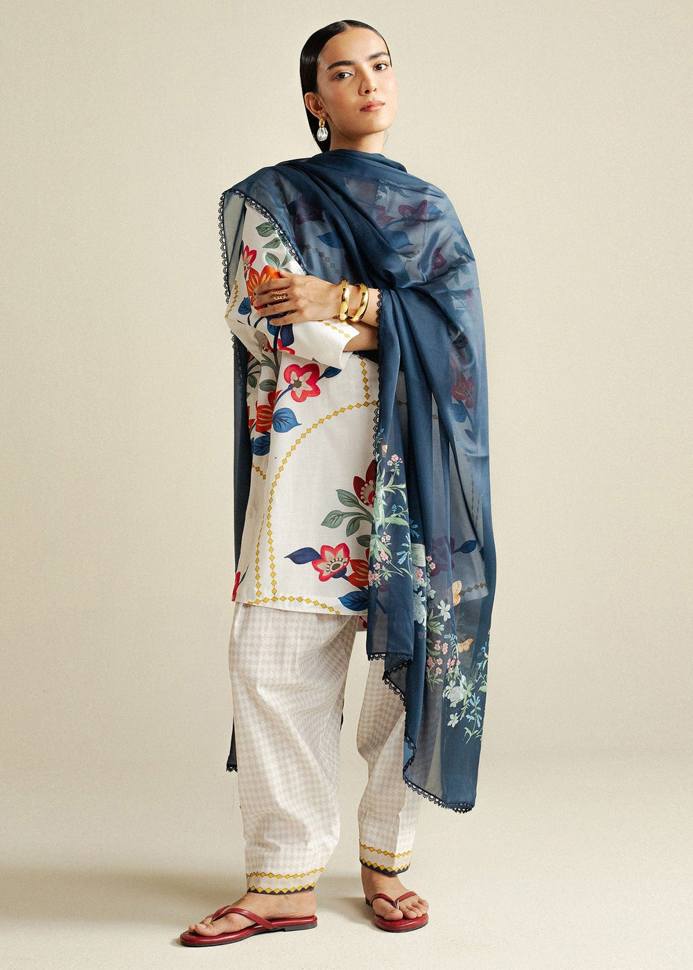 3-PC Unstitched Digital Printed Chiffon Coco By Zara Shahjahan | Loom-D3A