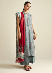 3-PC Unstitched Digital Printed Chiffon Coco By Zara Shahjahan | Daisy-8A