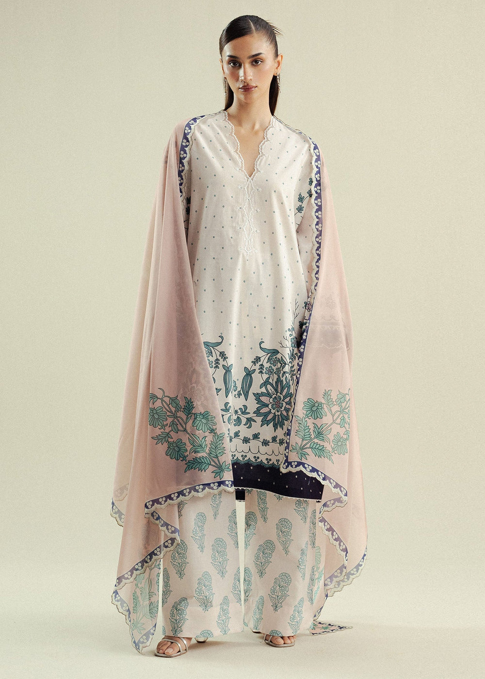 3-PC Unstitched Digital Printed Chiffon Coco By Zara Shahjahan | Muse-D2B