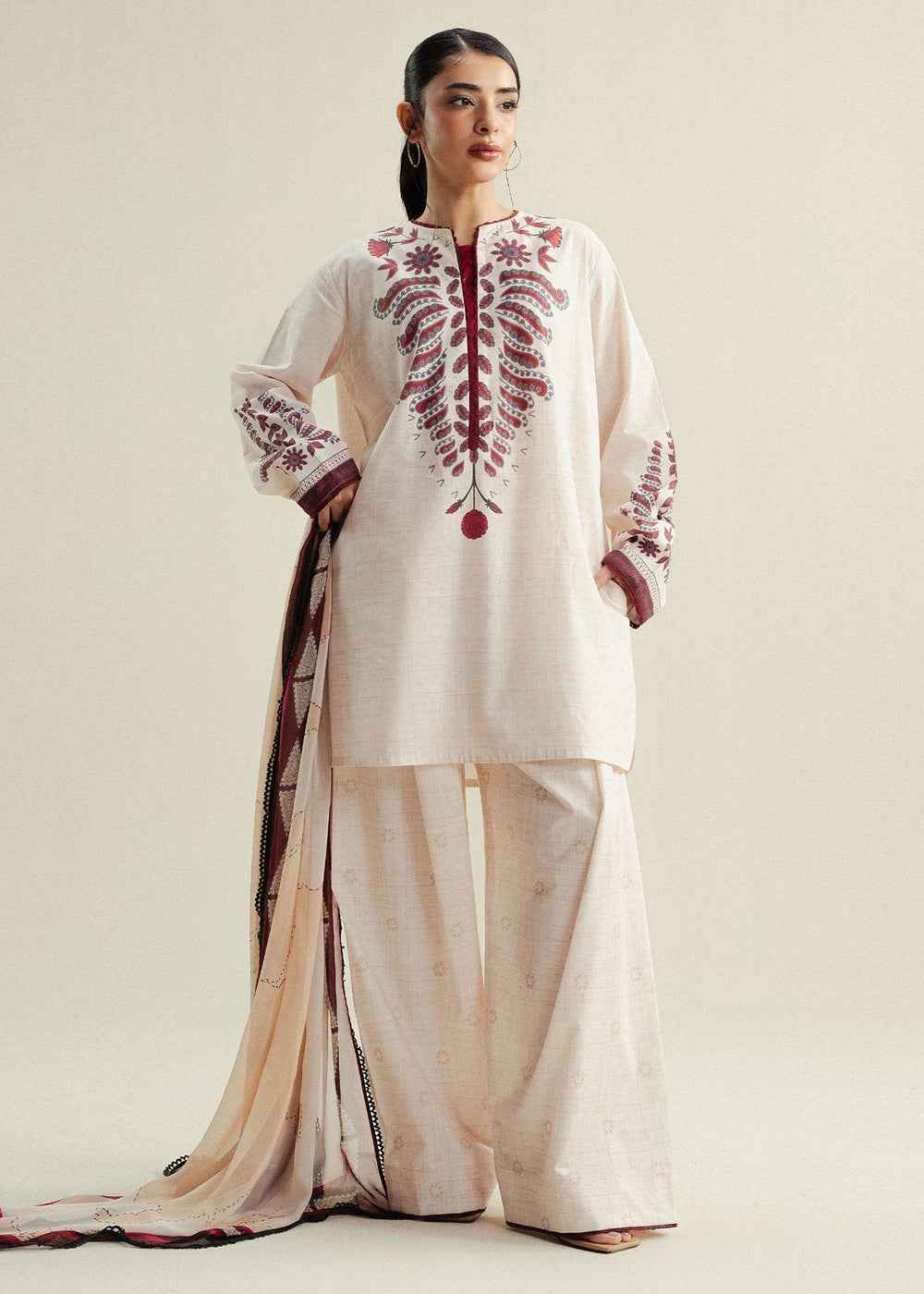 3-PC Unstitched Digital Printed Chiffon Coco By Zara Shahjahan | Lilt-D7B