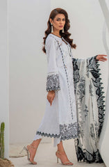 MV-004 IVY | 3PC Unstitched Suit Luxury Lawn Summer Collection Huda By Mavi