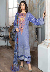 WP 268 Unstitched Viscose Slub Embroidered - 3PC - Muskari By Wania