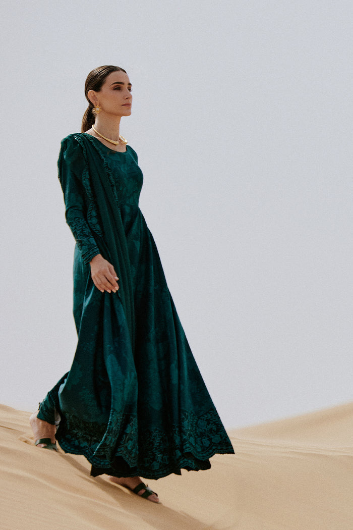 3-PC Unstitched Embroidered Luxury Lawn By Saira Rizwan | ZOMOROD