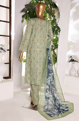 PCD 404 Green | 3PC Stitched Printed Co Ords Lawn Kaavish By HZ Textiles