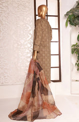 PCD 405 Olive | 3PC Stitched Printed Co Ords Lawn Kaavish By HZ Textiles