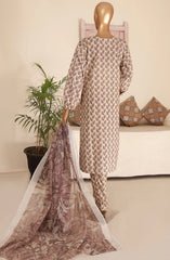 PCD 410 Cream Beige | 3PC Stitched Printed Co Ords Lawn Kaavish By HZ Textiles