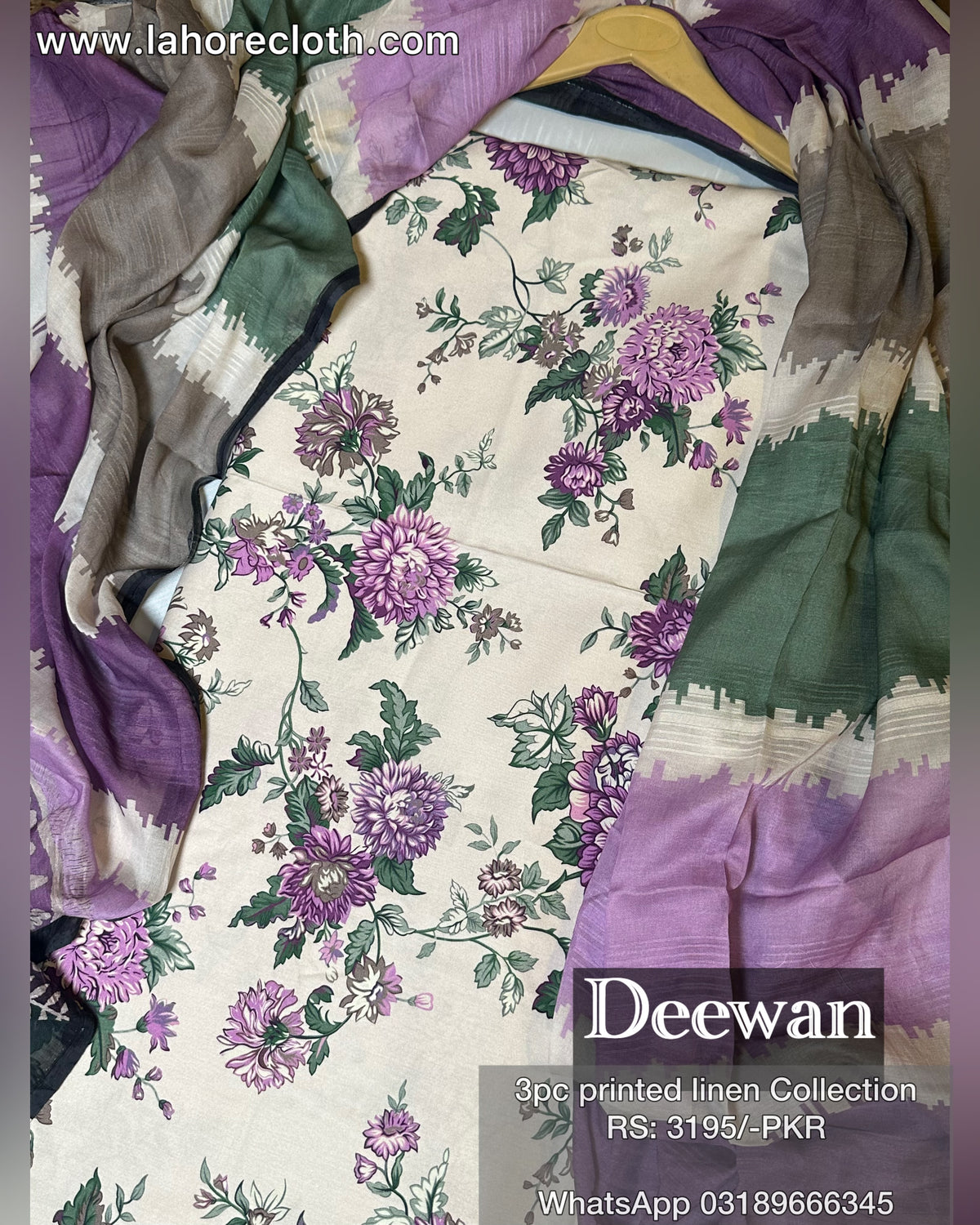 Deewan 3Pc Unstitched Ladies Suit - Printed Linen Collection