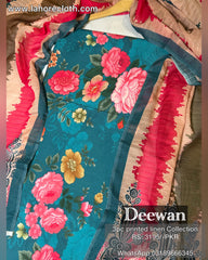 Deewan 3Pc Unstitched Ladies Suit - Printed Linen Collection