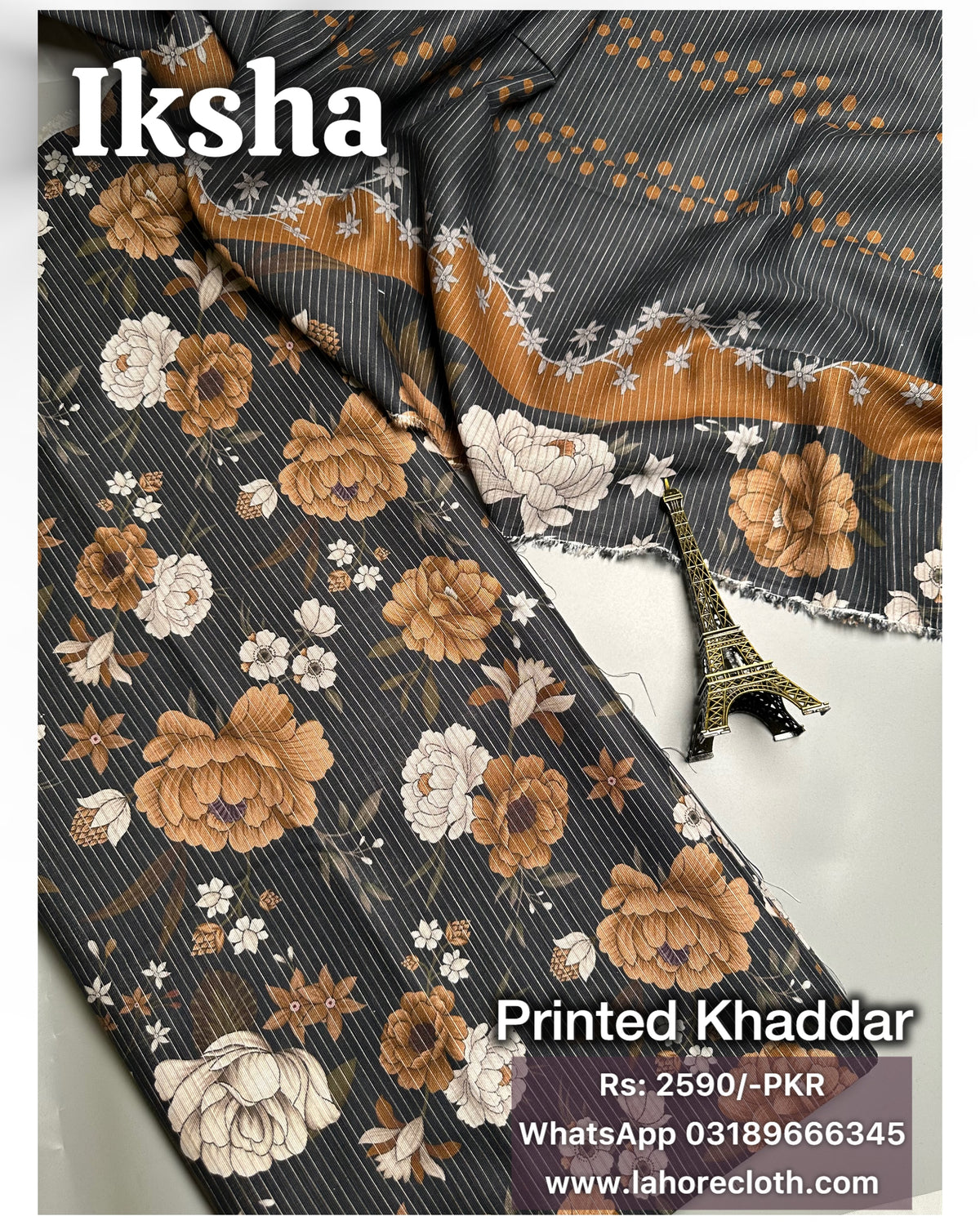 Iksha - 3Pc Unstitched Ladies Suit - Printed Khaddar Collection